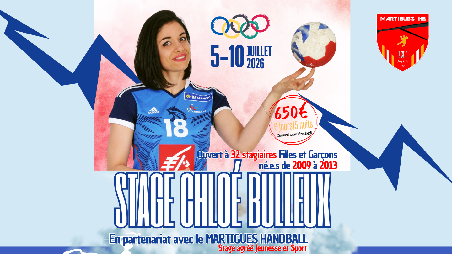Inscrivez-vous : Stage Chloé Bulleux, vice-championne olympique
