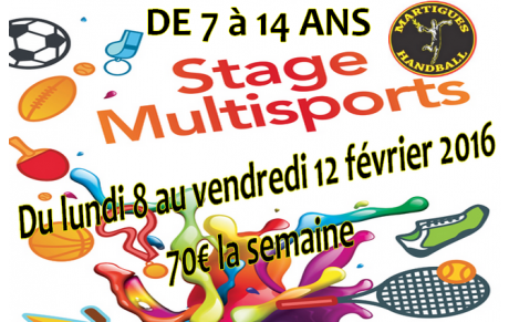 Inscrivez-vous: Stage multisports Février !